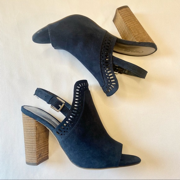 Carlos Santana - Navy Suede Chunky Heel Sandal - Sz: 9 - Picture 3 of 10